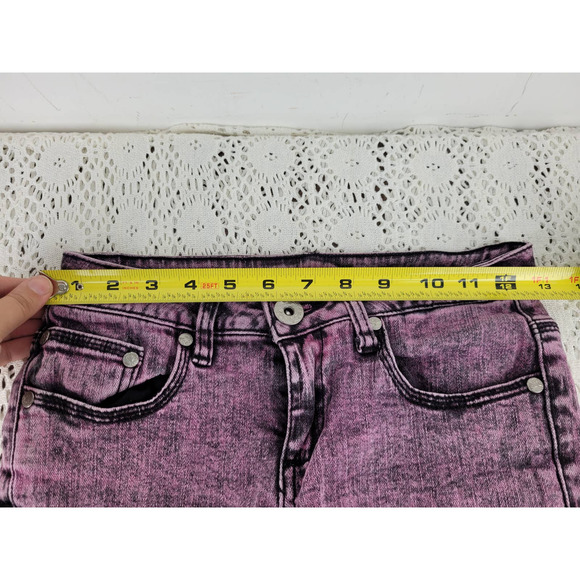 Pink Vanilla Punk Rock Gothic Stretch Denim Cut Off Juniors Size 1 Skinny - Picture 5 of 8